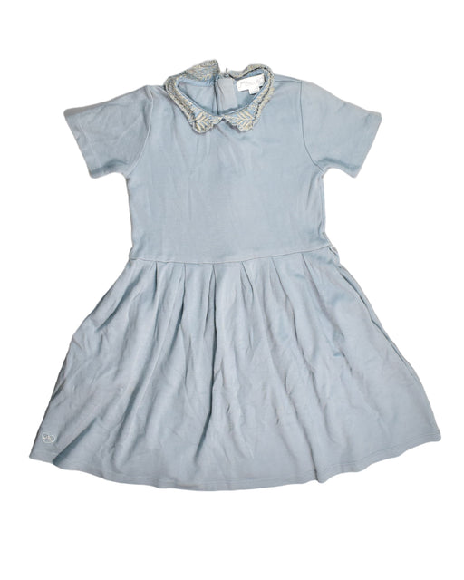 A Blue Short Sleeve Dresses from Chateau de Sable in size 6T for girl. (Front View)