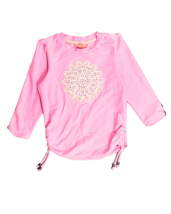 A Pink Rash Guards from Sunuva in size 4T for girl. (Front View)