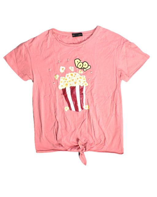 A Pink Short Sleeve Tops from Seed in size 13Y for girl. (Front View)