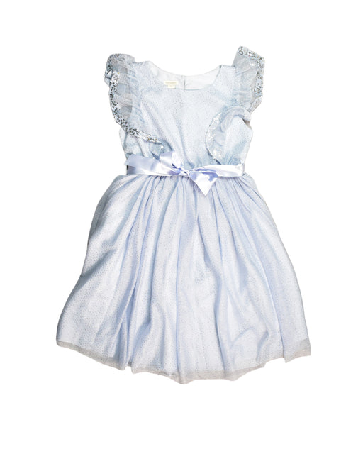 A Blue Sleeveless Dresses from Monsoon in size 10Y for girl. (Front View)