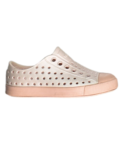A Pink Slip Ons from Native Shoes in size 18-24M for girl. (Front View)