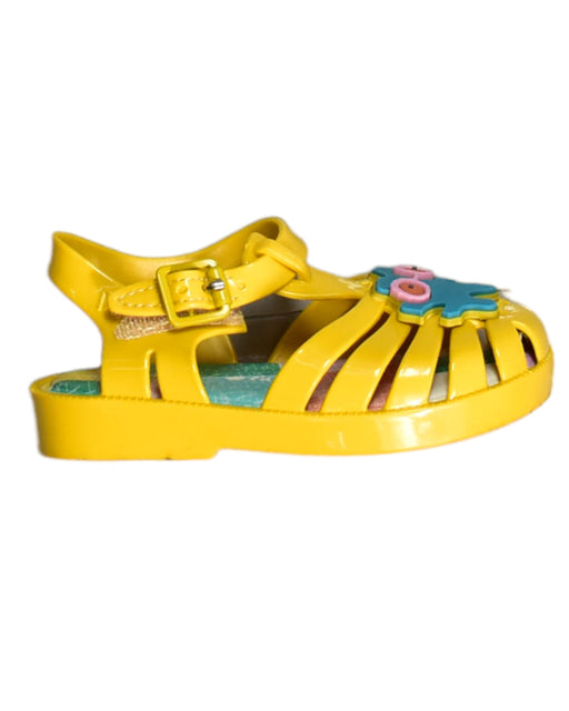 A Yellow Sandals from Mini Melissa in size 18-24M for girl. (Front View)