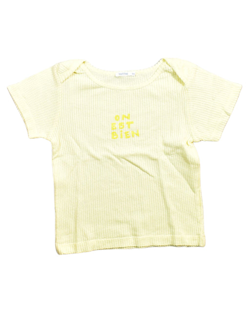 A Yellow Short Sleeve Tops from Bout'Chou in size 3T for girl. (Front View)