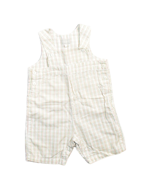 A White Overall Shorts from Natalys in size 3-6M for boy. (Front View)