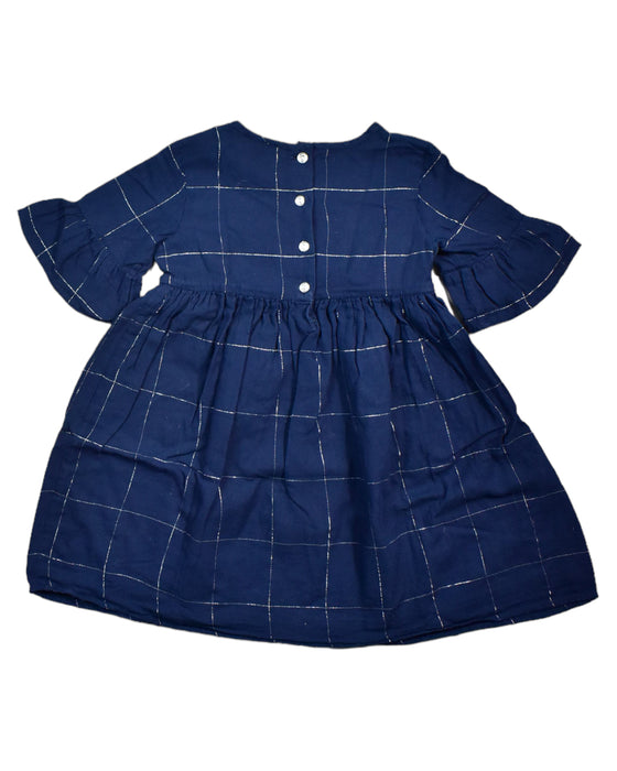 A Blue Long Sleeve Dresses from The Little White Company in size 3T for girl. (Back View)