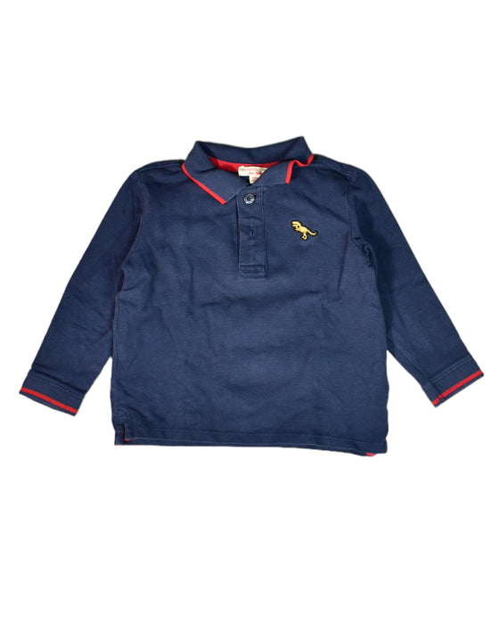 A Blue Long Sleeve Polos from DPAM in size 4T for boy. (Front View)