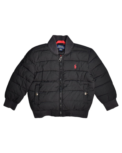 A Black Puffer/Quilted Jackets from Polo Ralph Lauren in size 4T for boy. (Front View)