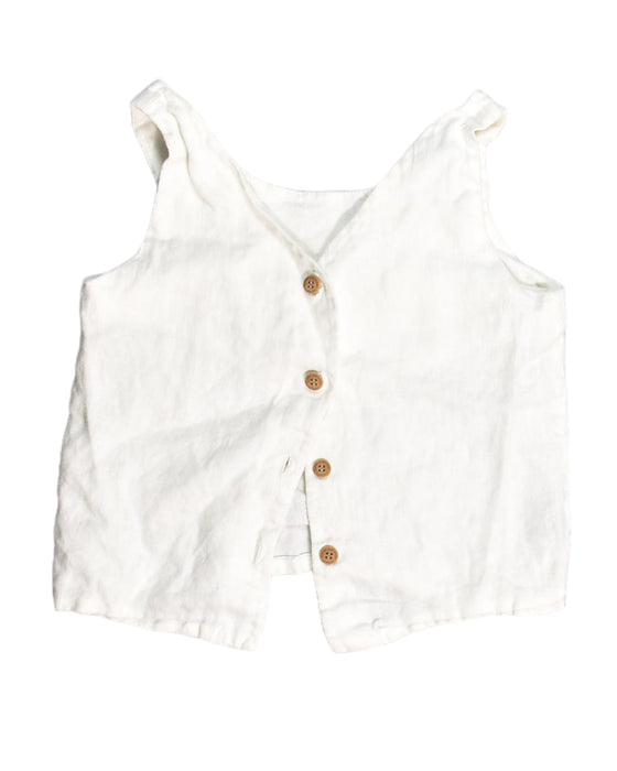 A White Sleeveless Tops from Olivier London in size 8Y for girl. (Back View)