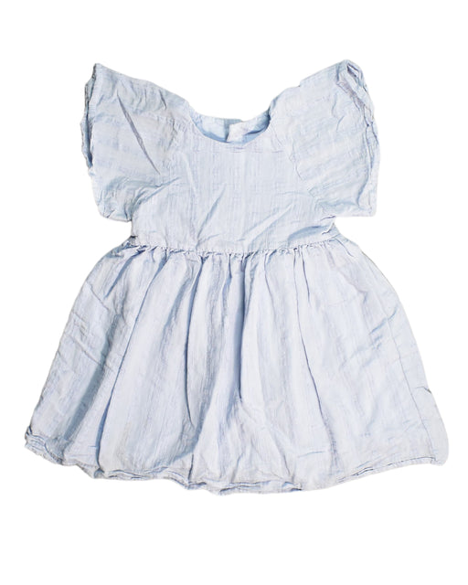 A Blue Short Sleeve Dresses from Our Mini Nature in size 5T for girl. (Front View)