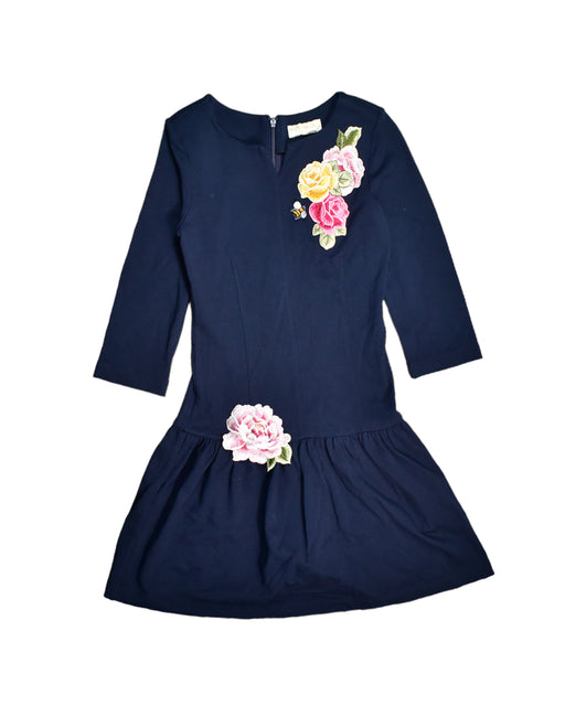 A Blue Long Sleeve Dresses from Monnalisa in size 10Y for girl. (Front View)