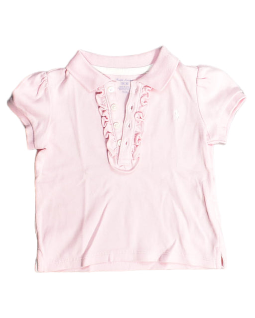 A Pink Short Sleeve Tops from Ralph Lauren in size 6-12M for girl. (Front View)