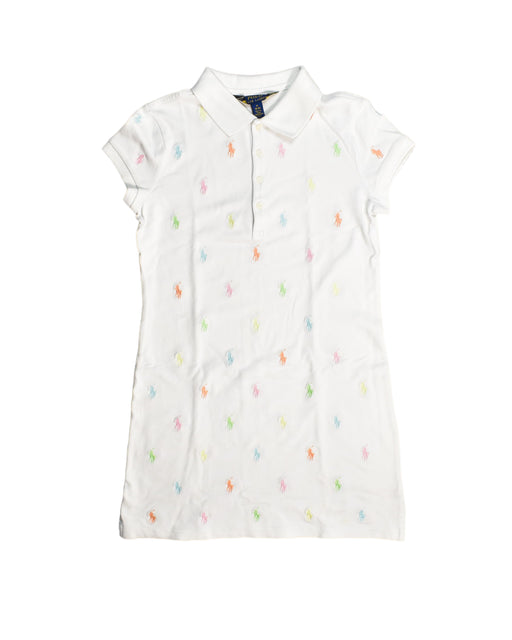 A White Short Sleeve Dresses from Polo Ralph Lauren in size 10Y for girl. (Front View)