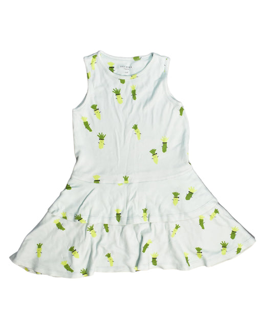A White Sleeveless Dresses from Sea Apple in size 6T for girl. (Front View)