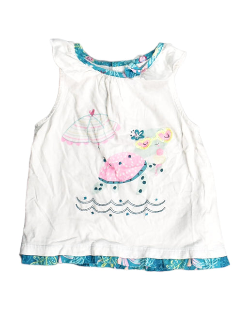 A White Sleeveless Tops from DPAM in size 0-3M for girl. (Front View)