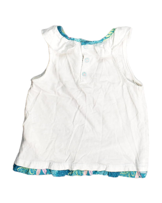 A White Sleeveless Tops from DPAM in size 0-3M for girl. (Back View)