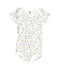 A White Bodysuits from Petit Bateau in size 3T for girl. (Front View)