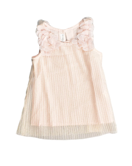 A Pink Sleeveless Tops from Gingersnaps in size 6-12M for girl. (Front View)