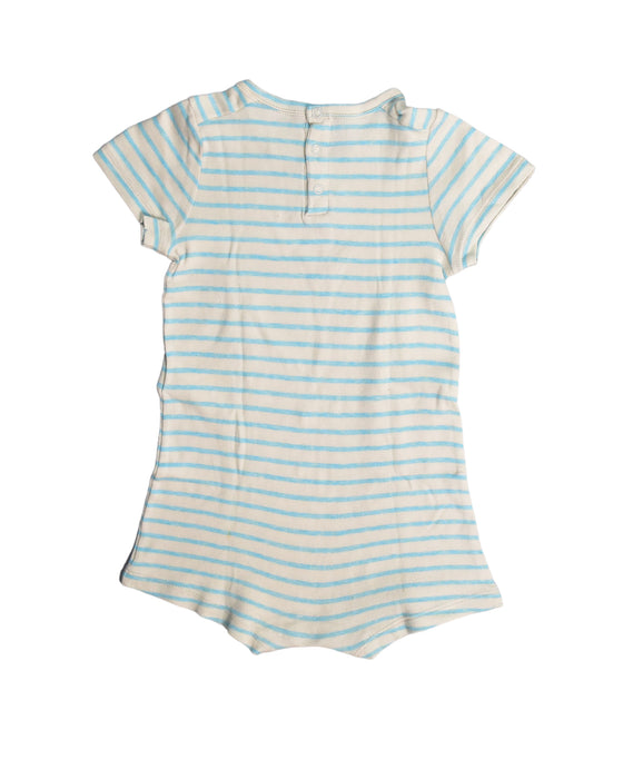 A White Rompers from Petit Bateau in size 3-6M for girl. (Back View)