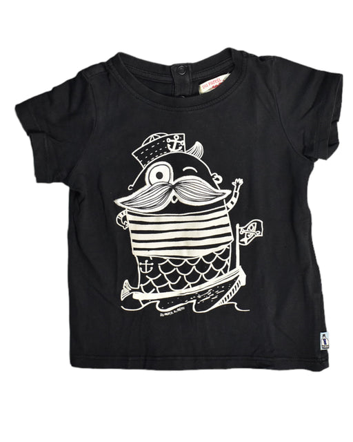 A Black Short Sleeve Tops from DPAM in size 18-24M for girl. (Front View)