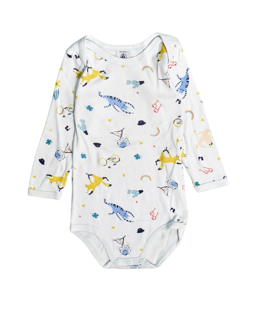 A White Bodysuits from Petit Bateau in size 12-18M for boy. (Front View)