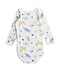 A White Bodysuits from Petit Bateau in size 12-18M for boy. (Back View)