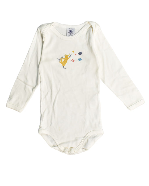 A White Bodysuits from Petit Bateau in size 12-18M for neutral. (Front View)