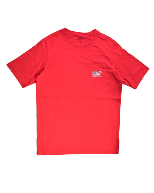 A Red T Shirts from Vineyard Vines in size 14Y for boy. (Front View)
