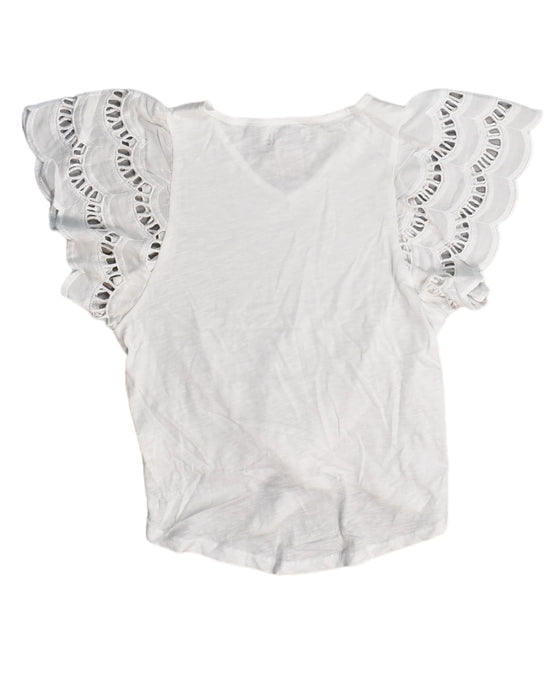 A White Short Sleeve Tops from Tahari in size 8Y for girl. (Back View)