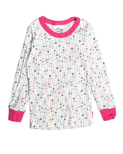 A White Long Sleeve Tops from Kathmandu in size 6T for girl. (Front View)