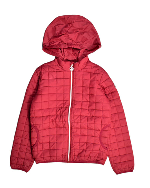 A Red Puffer/Quilted Jackets from Petit Bateau in size 8Y for girl. (Front View)
