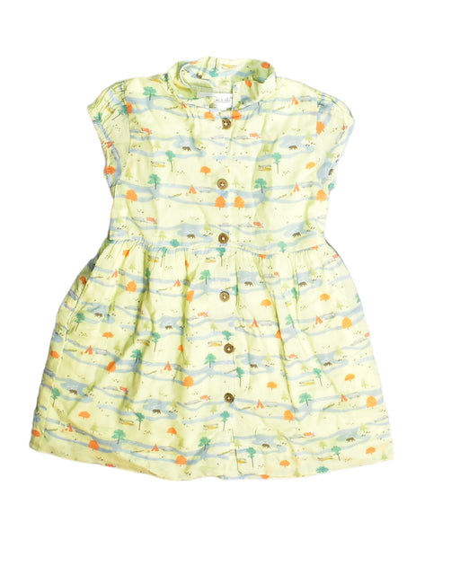 A Yellow Short Sleeve Dresses from Chateau de Sable in size 18-24M for girl. (Front View)