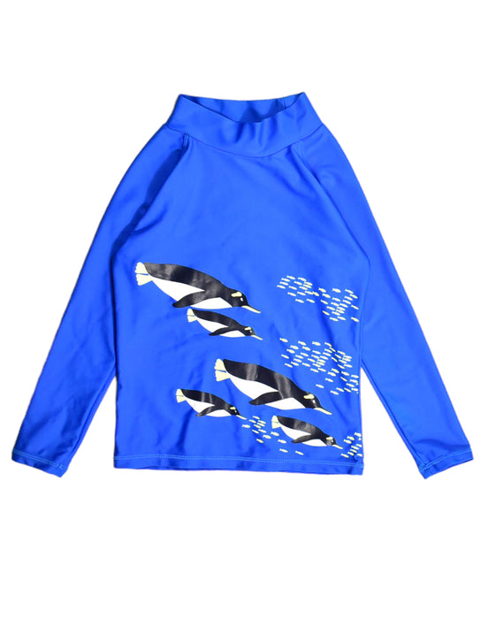 A Blue Rash Guards from Seed in size 4T for boy. (Front View)