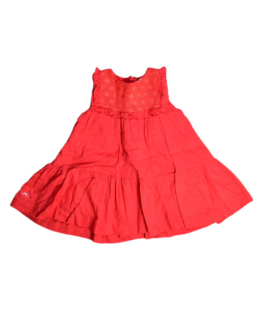 A Red Sleeveless Dresses from Chateau de Sable in size 6-12M for girl. (Front View)