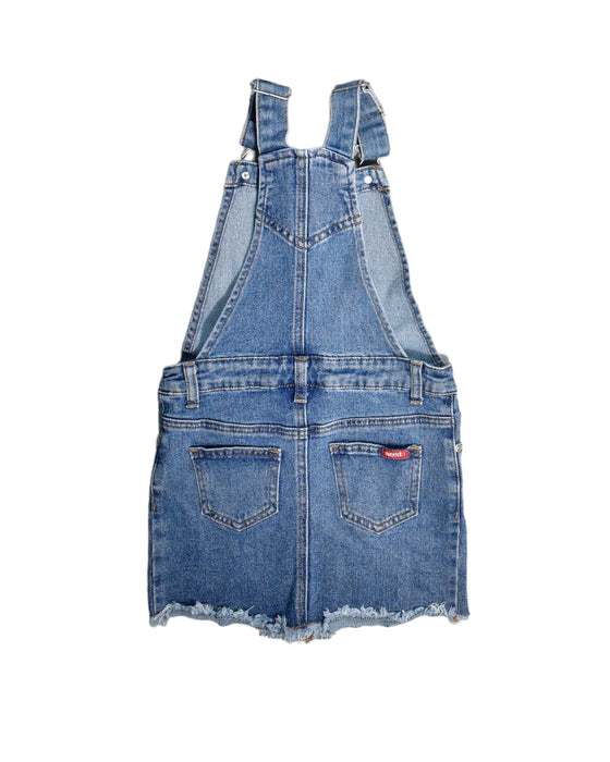 A Blue Overall Shorts from Seed in size 7Y for girl. (Back View)