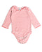 A Red Bodysuits from Boden in size 0-3M for girl. (Front View)