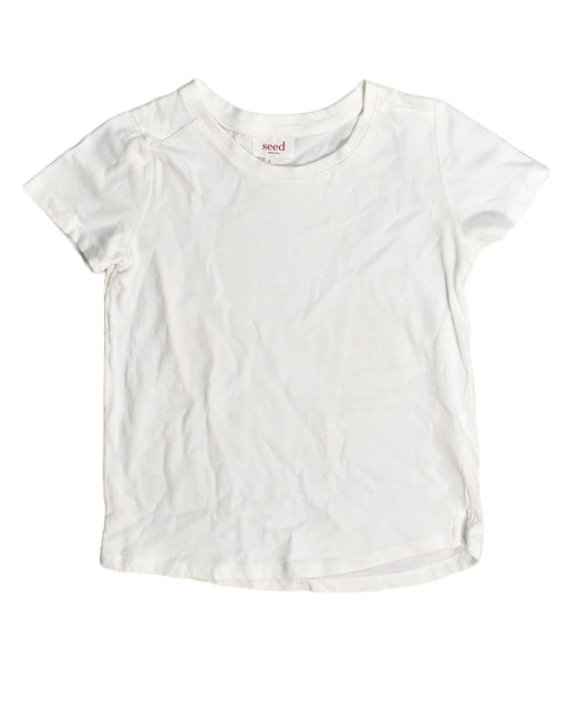 A White T Shirts from Seed in size 5T for girl. (Front View)