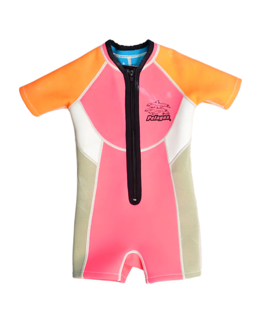 A Pink Wetsuits from Ocean Paradise in size 2T for girl. (Front View)