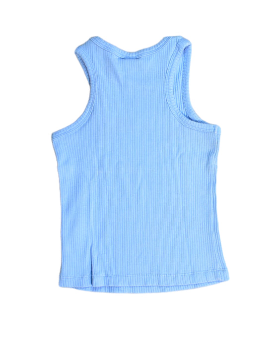 A Blue Sleeveless Tops from Seed in size 4T for girl. (Back View)