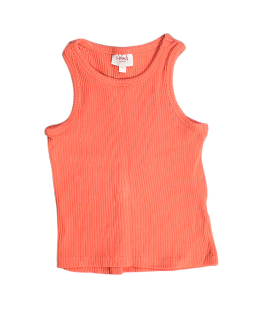 A Orange Sleeveless Tops from Seed in size 4T for girl. (Front View)