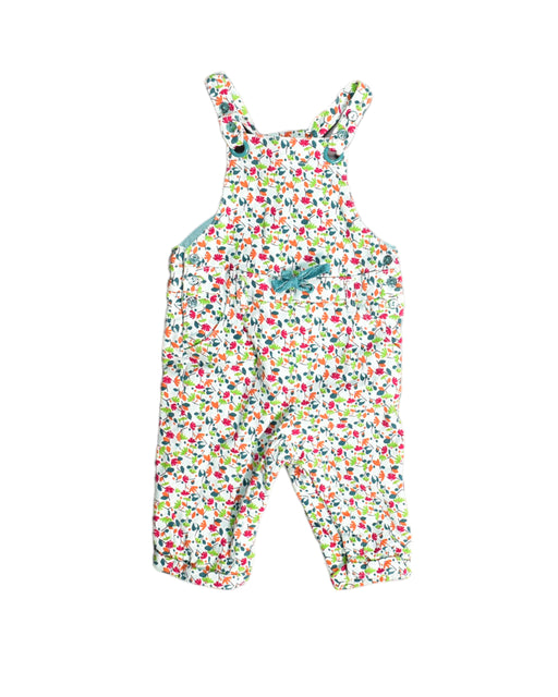 A White Long Overalls from DPAM in size 3-6M for girl. (Front View)