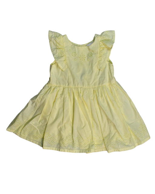 A Yellow Sleeveless Dresses from Sprout in size 2T for girl. (Front View)