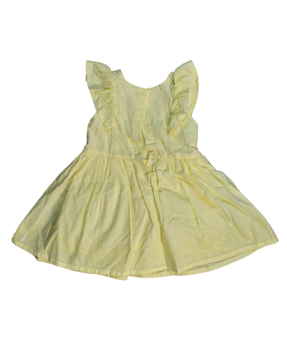 A Yellow Sleeveless Dresses from Sprout in size 2T for girl. (Back View)