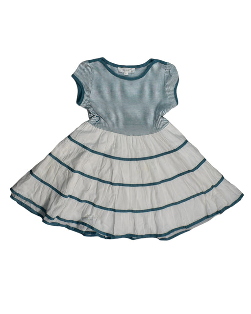 A Green Short Sleeve Dresses from Chateau de Sable in size 4T for girl. (Front View)