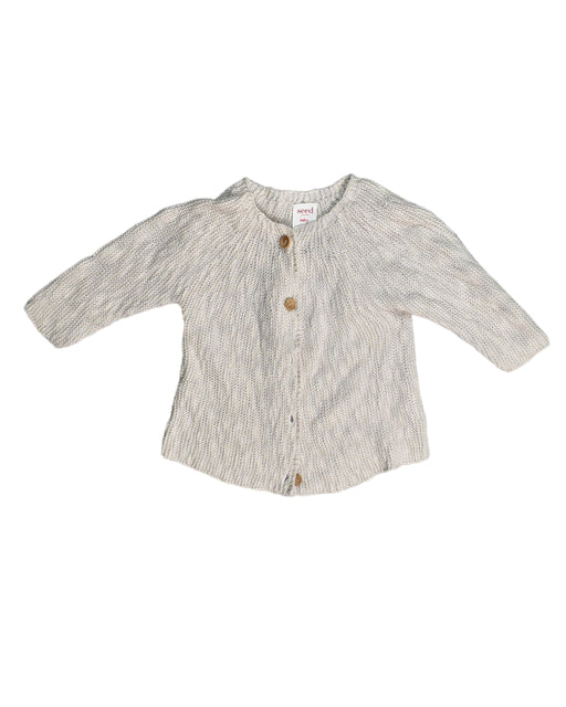 A Beige Cardigans from Seed in size 3-6M for girl. (Front View)