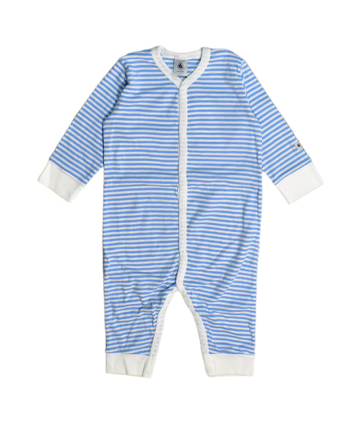 A Blue Onesies from Petit Bateau in size 6-12M for boy. (Front View)