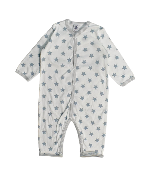 A White Onesies from Petit Bateau in size 6-12M for boy. (Front View)