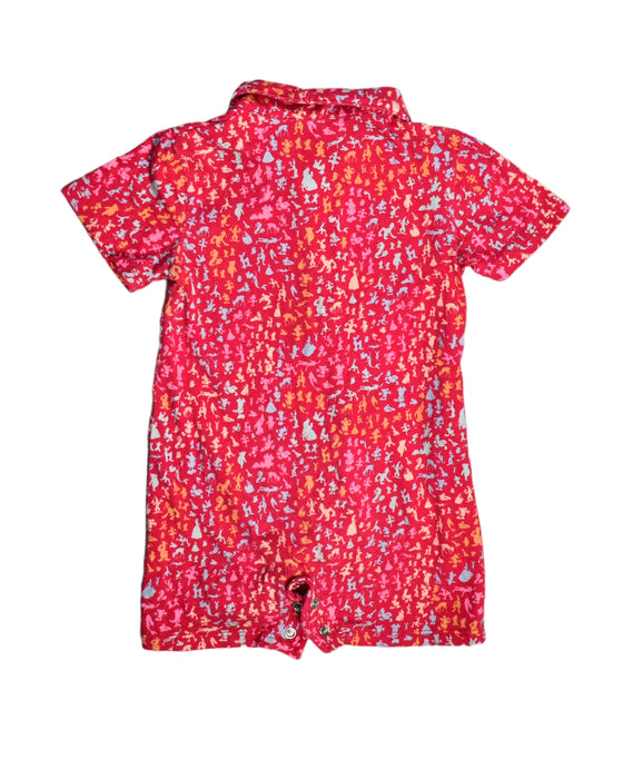 A Red Rompers from Elly in size 6-12M for boy. (Back View)