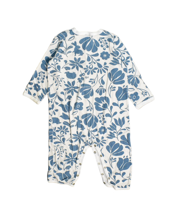 A Blue Onesies from Petit Bateau in size 12-18M for neutral. (Back View)