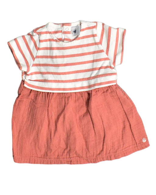 A Orange Short Sleeve Dresses from Petit Bateau in size 3-6M for girl. (Front View)