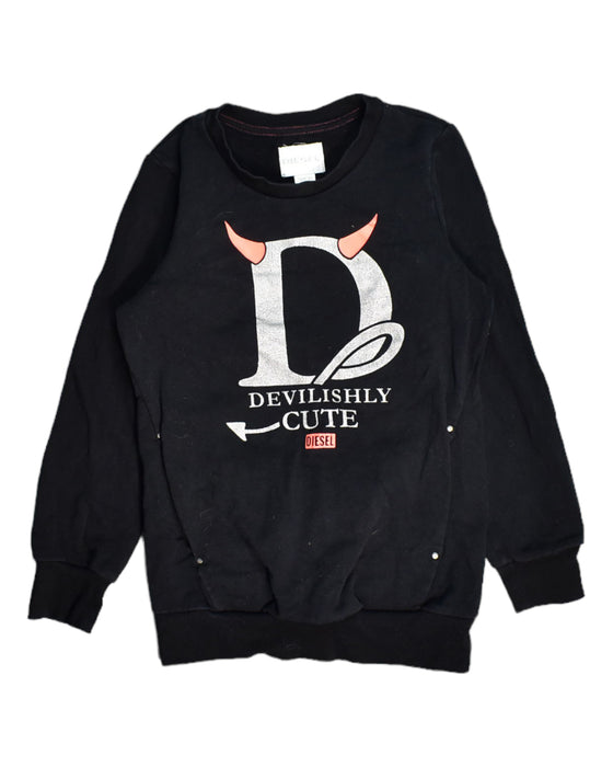 A Black Sweatshirts from Diesel in size XS for boy. (Front View)